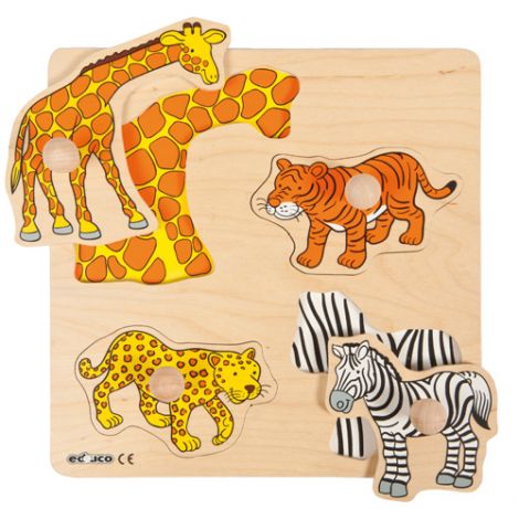 Puzzle cu piese mari Animale din Africa - Educo - 1