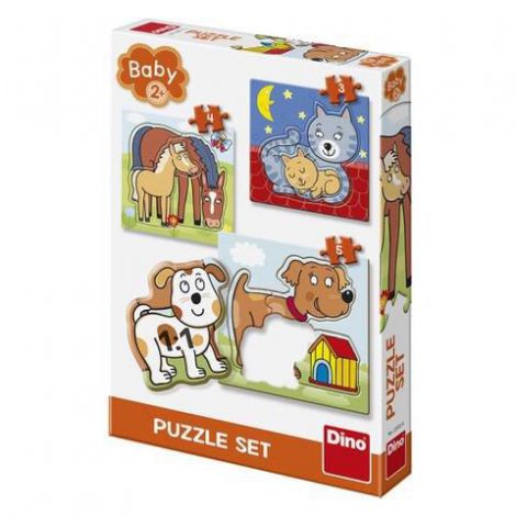 Baby puzzle - animalute jucause (3-5 piese) - 3