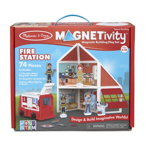 Set de joaca magnetic Statia de Pompieri- Melissa & Doug - 2