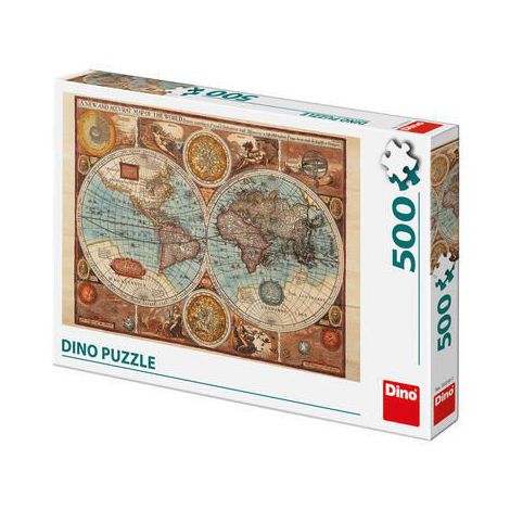 Puzzle - harta lumii din 1626 (500 piese) - 1