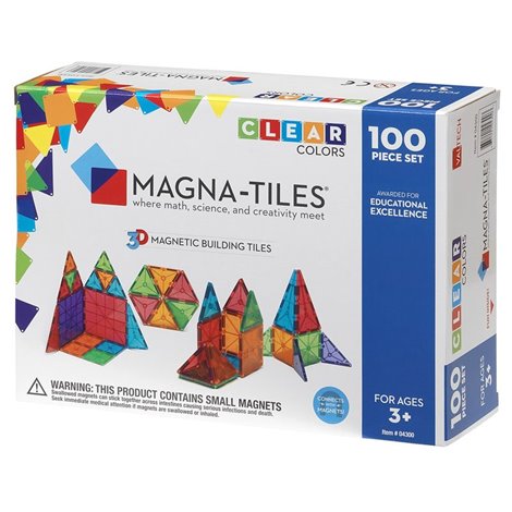 Magna-Tiles Clear Colors set magnetic (100 piese) - 1