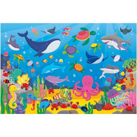Puzzle podea: numaram animalute marine (30 piese) - 1