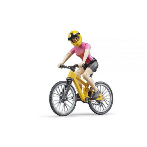 Bruder - figurina ciclista cu bicicleta de munte 63111 Bruder