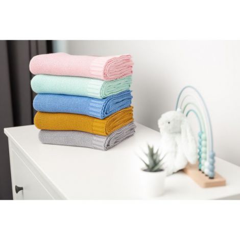 Paturica de bumbac si bambus Sensillo 100x80 cm Menta - imagine 7