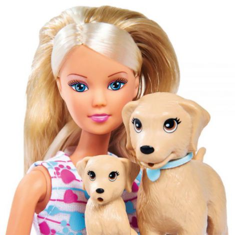Papusa Simba Steffi Love Puppy Walk 29 cm cu 2 figurine si accesorii - 2
