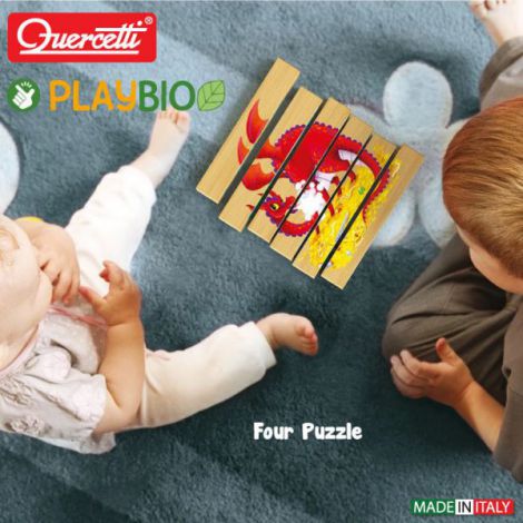 Four Puzzle Animale Fantastice Bio, 2 ani+, Quercetti Q80710 - 4