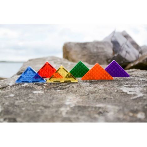 Set magnetic Magbrix 12 piese triunghi drept - compatibil cu caramizi de constructie tip Lego - 2