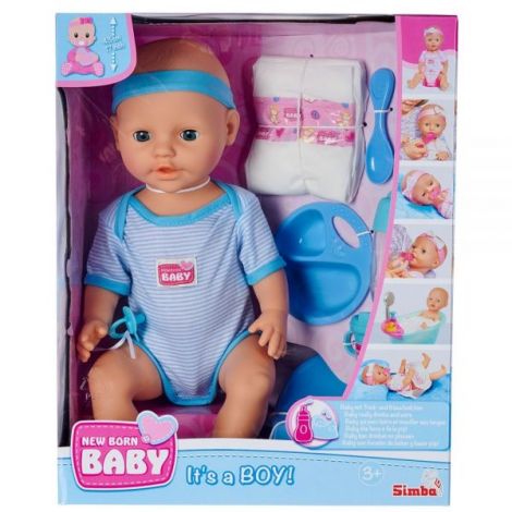 Papusa Simba New Born Baby, Baby Doll 43 cm cu accesorii albastru - 10