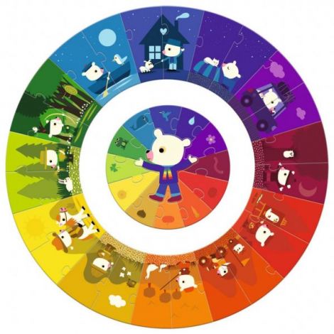 Puzzle circular Djeco, culori - 1