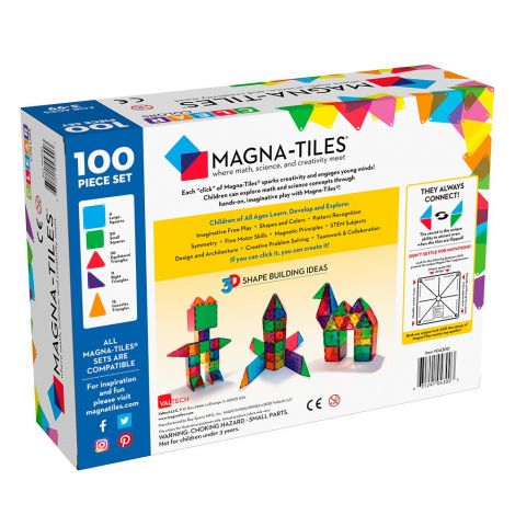 Magna-Tiles Clear Colors set magnetic (100 piese) - 7