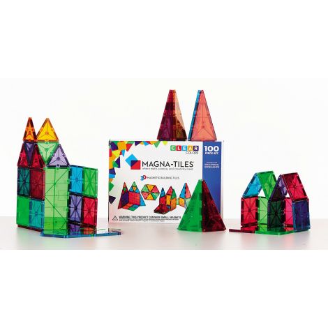 Magna-Tiles Clear Colors set magnetic (100 piese) - 8