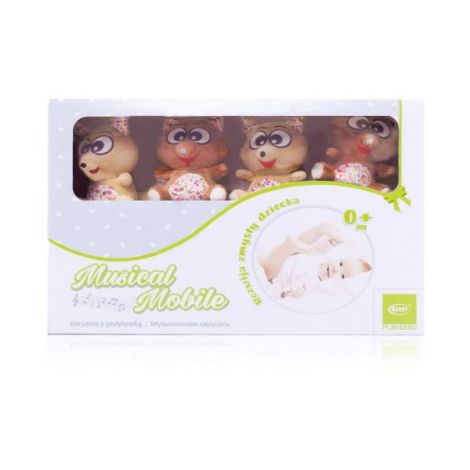 Carusel cu melodii 4Baby MUSICAL MOBILE Vulpi Maro Bej F08