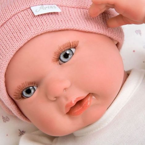 Papusa Reborn bebelus realist care respira, Arias Ona 45 cm White/Pink - 1