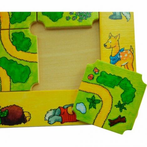 Joc puzzle din lemn, 5-7 ani, Gaseste drumul corect, GOKI 56944 - 2