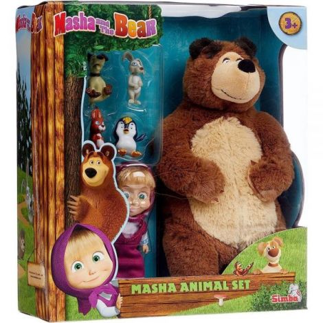 Set Simba Masha and the Bear Masha 12 cm cu ursulet de plus 25 cm si 4 animale - 4