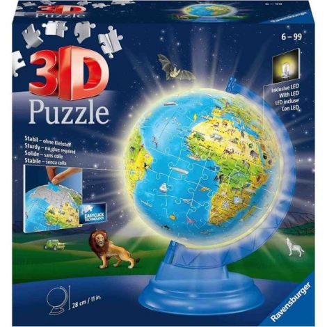 Puzzle 3D Luminos Glob Pamantesc, 180 Piese - 1