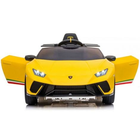 Masinuta electrica Chipolino Lamborghini Huracan yellow cu scaun din piele si roti EVA - 7