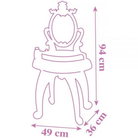 Jucarie Smoby Masuta de machiaj Disney Princess 2 in 1 roz cu accesorii - imagine 2
