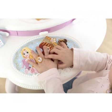 Jucarie Smoby Masuta de machiaj Disney Princess 2 in 1 roz cu accesorii - imagine 5