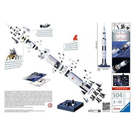 Ravensburger - Puzzle 3d Apollo Saturn V 440 Piese - 5
