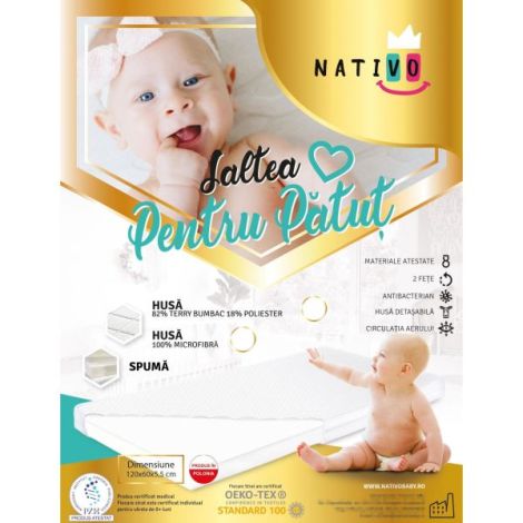 Saltea de spuma 120x60x5,5 cm Nativo Dreams Alba