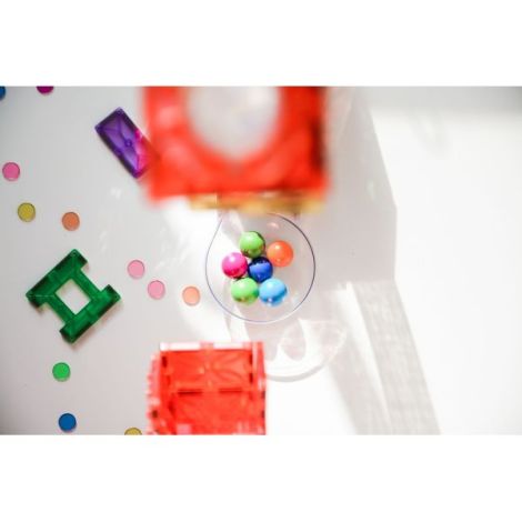 Set magnetic Magblox - 98 piese, circuit cu bile - Magbrix Marble Run