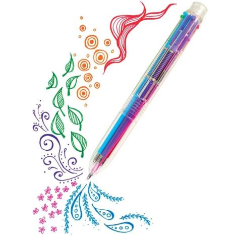 Pix cu gel multicolor cu 6 culori si mecanism retractabil - 1 | YEO