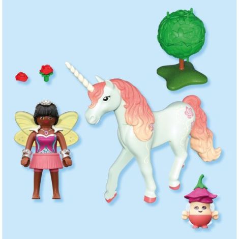 Playmobil - Jucarie de rol Figurina de colectie unicornul Sky Rose si zana - imagine 4