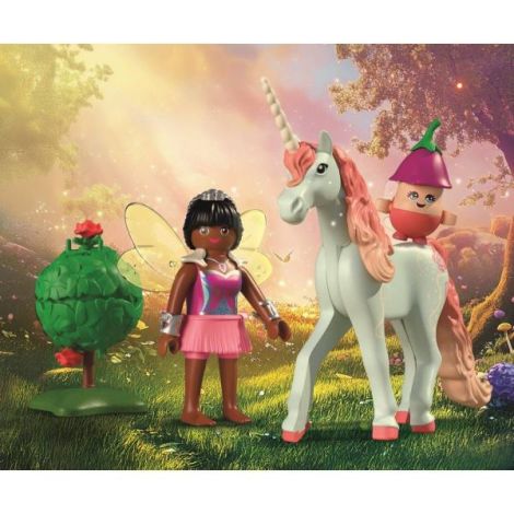 Playmobil - Jucarie de rol Figurina de colectie unicornul Sky Rose si zana - imagine 5