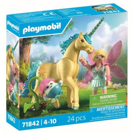 Playmobil - Jucarie de rol Figurina de colectie unicornul Sunshine Blossom si zana - imagine 2