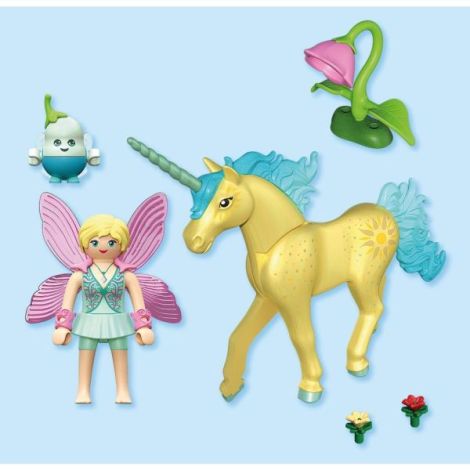 Playmobil - Jucarie de rol Figurina de colectie unicornul Sunshine Blossom si zana - imagine 4
