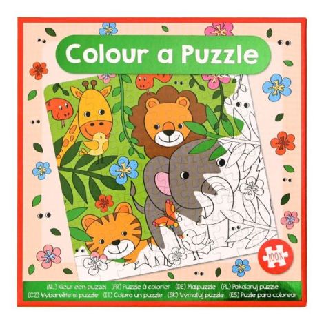 Set DIY Coloreaza propriul puzzle - animale din jungla