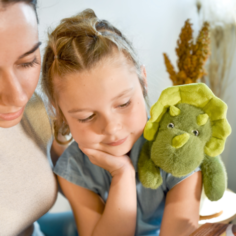 Jucarie din plus pentru relaxare si antistres - Dinozaur - magnetic, 30 cm, verde - 4