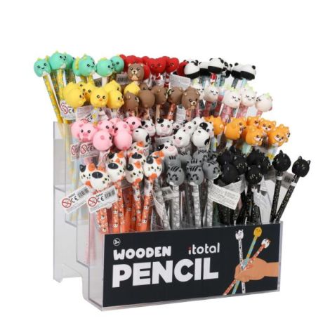 Creion HB, din lemn, design panda