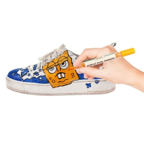 Set 6 markere acrilice, cu varf dublu, pentru toate suprafetele, Art Sensations, Nassau