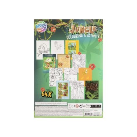 Carte de colorat cu activitati, Jungla, A4, 64 pagini - imagine 2