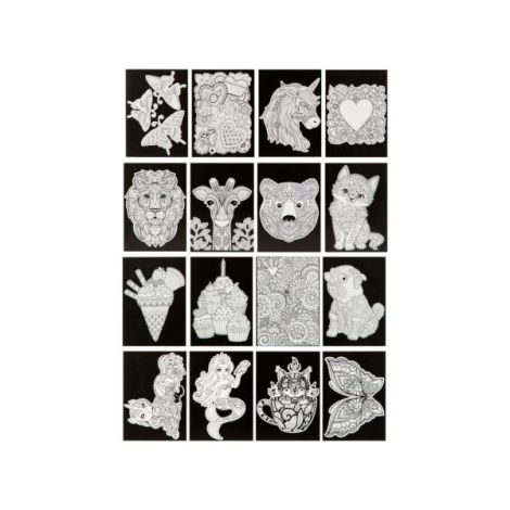 Set creativ de colorat pe fundal de catifea, Velvet Paper, prajituri, planse catifelate, A5 - imagine 2