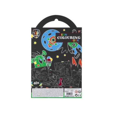 Carte de colorat cu 5 markere neon, spatiu - imagine 2