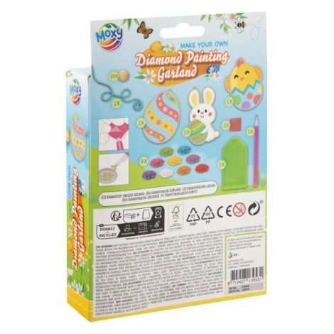 Set creativ DIY, Ghirlanda de Paste, cu tehnica diamond painting - imagine 2