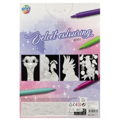 Set creativ de colorat pe fundal de catifea, Velvet Paper, planse catifelate, A4 - imagine 2