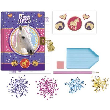 Set creativ DIY, Jurnalul meu cu diamante, Iubesc calutii, Totum - imagine 2