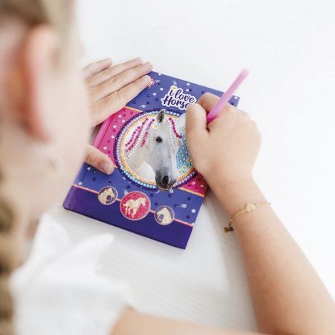 Set creativ DIY, Jurnalul meu cu diamante, Iubesc calutii, Totum - imagine 3