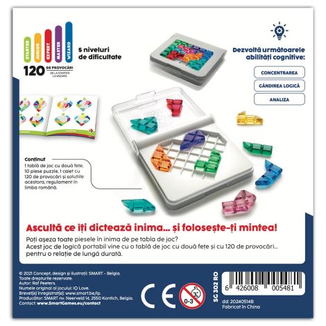 Smart Games - IQ Love, joc de logica cu 120 de provocari, 7+ ani, editie lb. Romana - imagine 4
