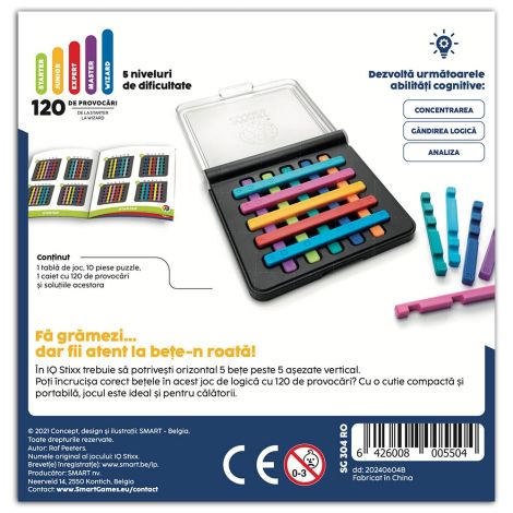 Smart Games - IQ Stixx, joc de logica cu 120 de provocari, 7+ ani, editie lb. Romana - imagine 5