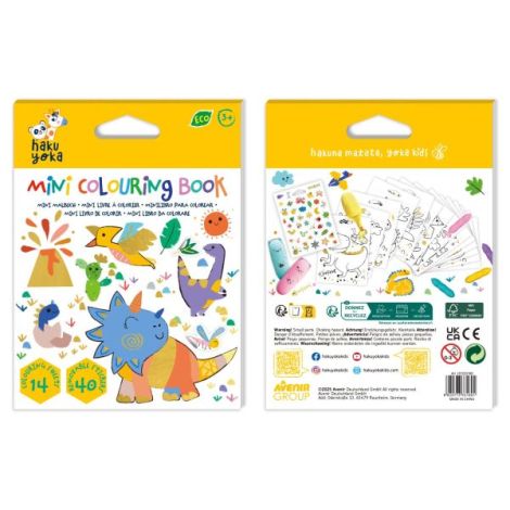 Mini Carte de Colorat Hakuyoka - Dinozauri - imagine 5
