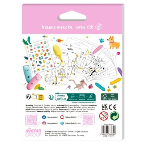 Mini Carte de Colorat Hakuyoka - Animale dragute - imagine 2