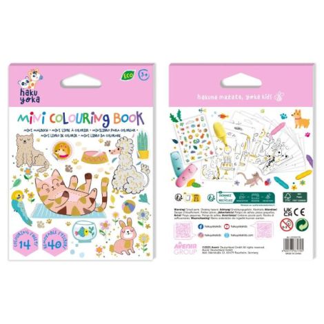 Mini Carte de Colorat Hakuyoka - Animale dragute - imagine 3