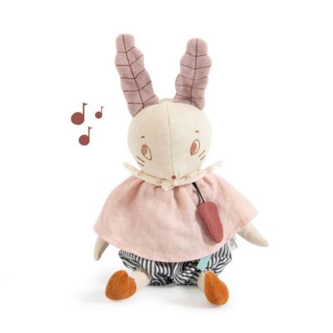 Jucarie textila muzicala, iepuras, 36 cm, moulin roty - imagine 2