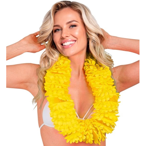 Ghirlanda hawaii galbena deluxe - imagine 3