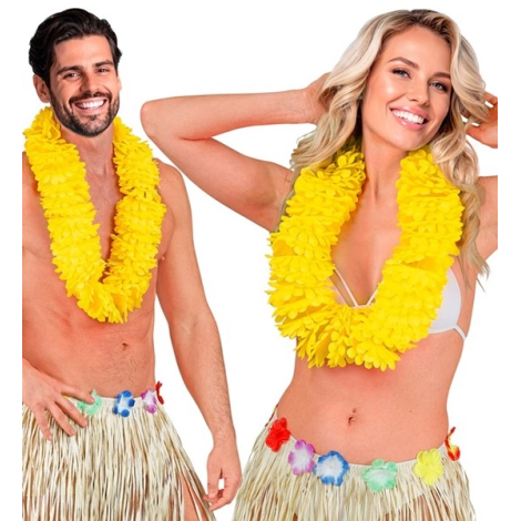 Ghirlanda hawaii galbena deluxe - imagine 8